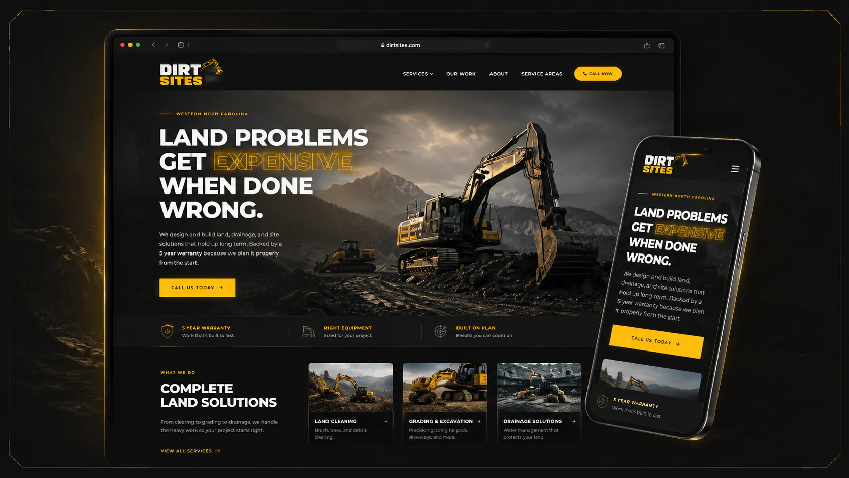 Complete Professional Dirt Site Homepage